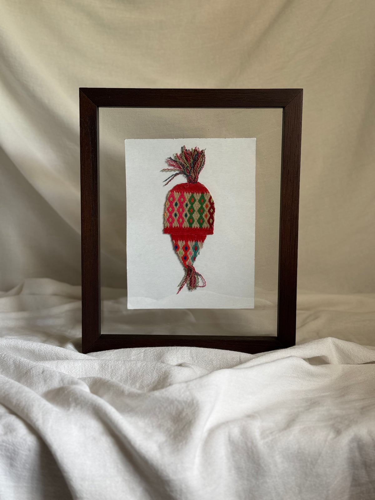 MINIATURE PERUVIAN FOLK COSTUME TEXTILE WALL ART- SET OF 3