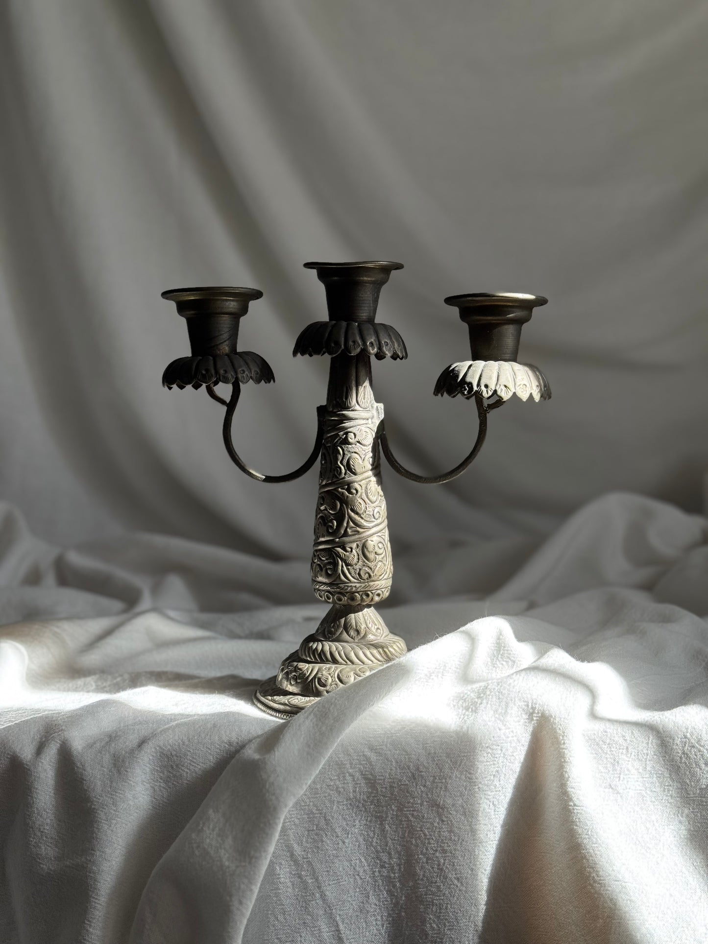 VINTAGE JUDEO-MOROCCAN 3-LIGHT CANDELABRA