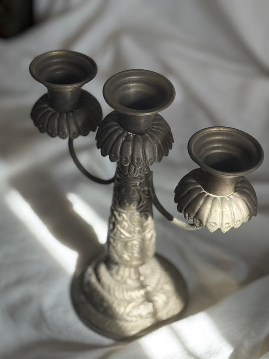 VINTAGE JUDEO-MOROCCAN 3-LIGHT CANDELABRA