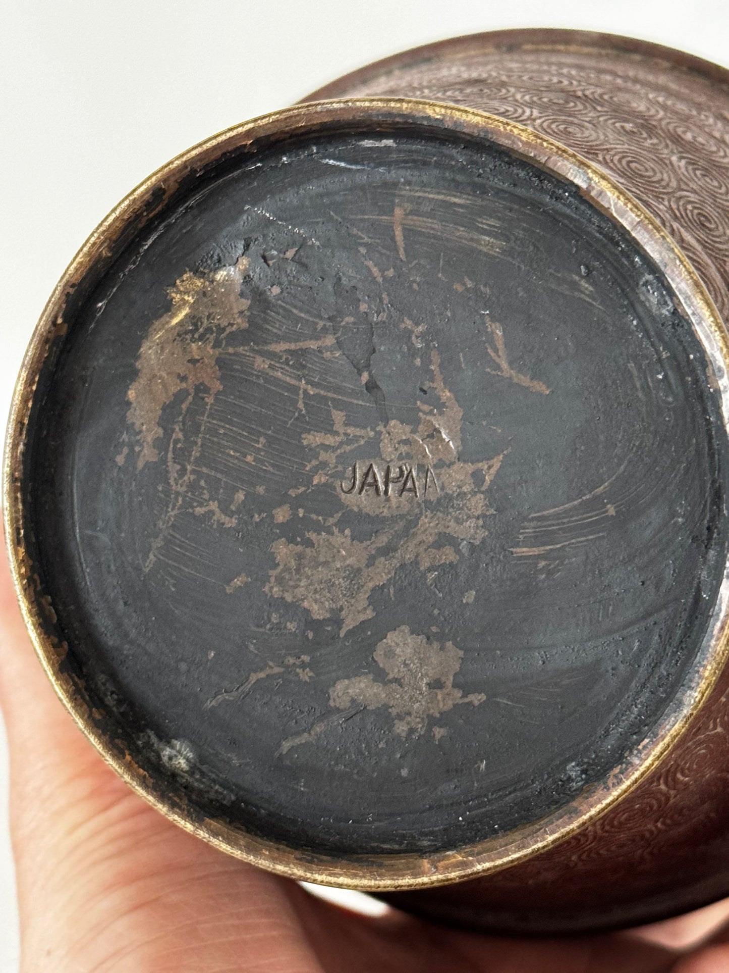 ANTIQUE JAPANESE BRONZE CHAMPLEVE VASE