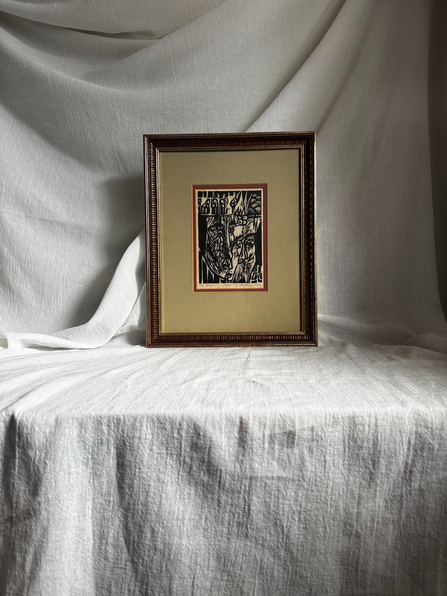 ORIGINAL 1962 WOODBLOCK PRINT "THE MAGI"BY AL STIVERS