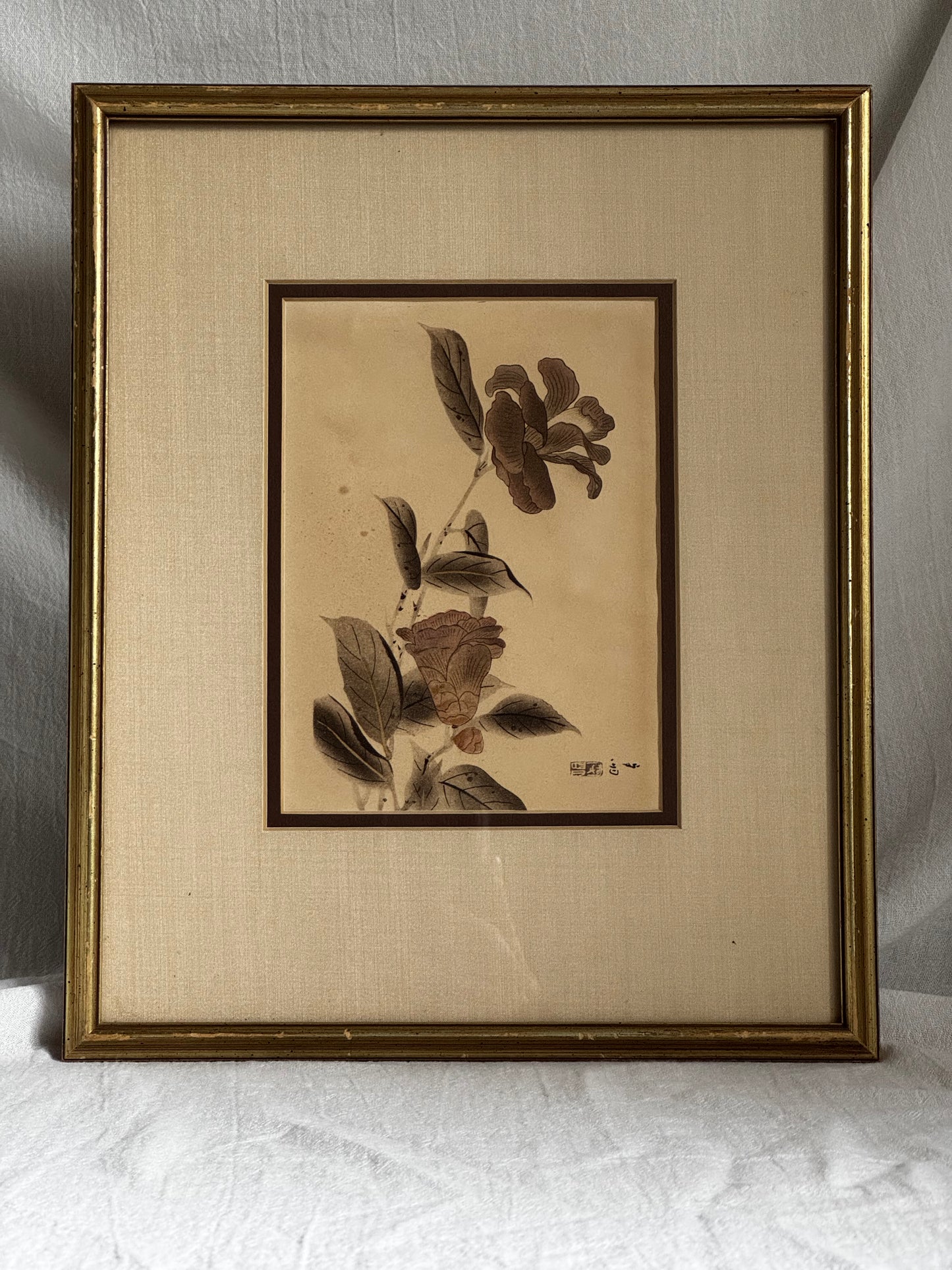 VINTAGE JAPANESE CAMELLIA BOTANICAL PRINT
