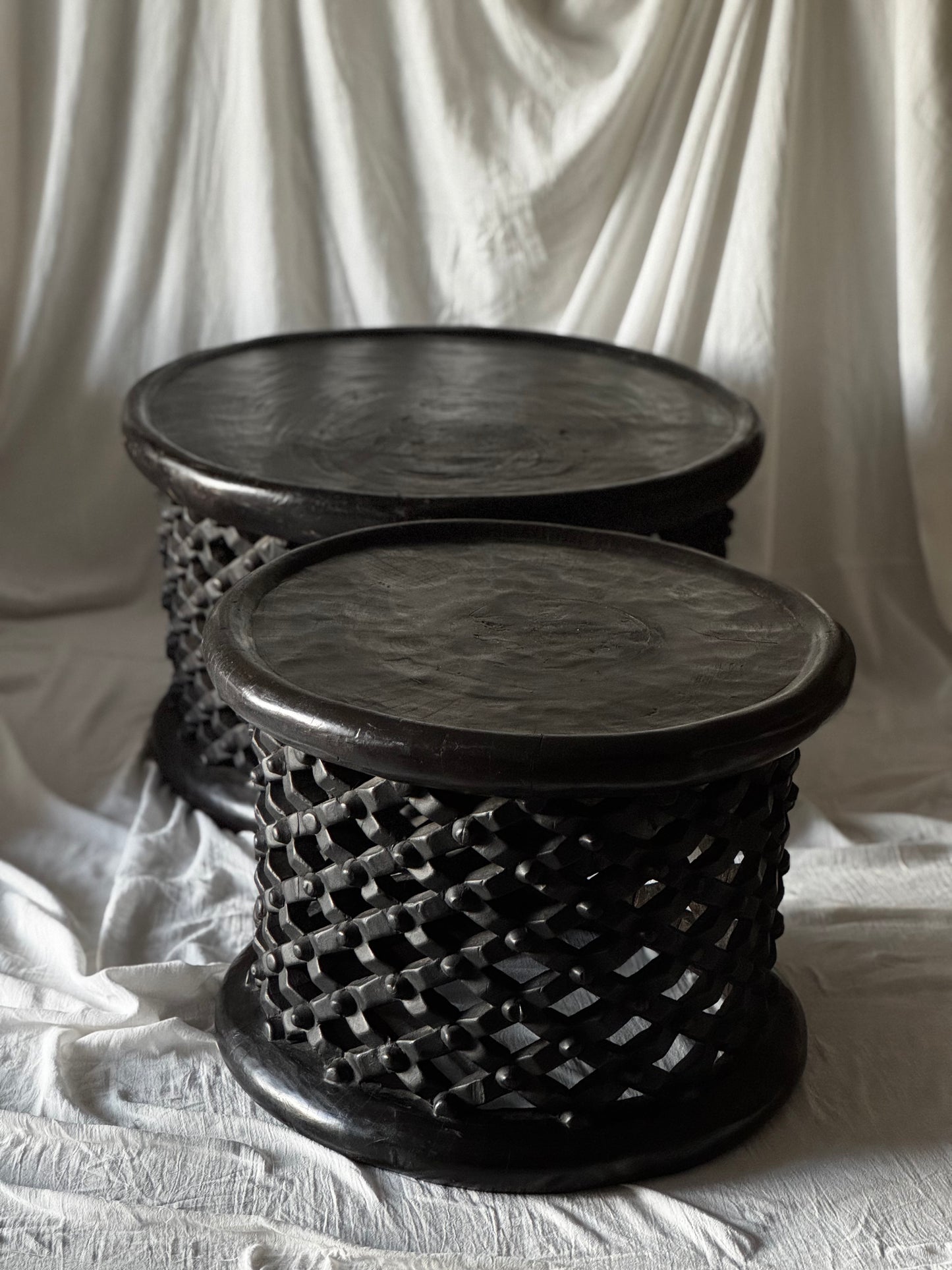 VINTAGE MEDIUM BAMILEKE KING STOOL or COFFEE TABLE