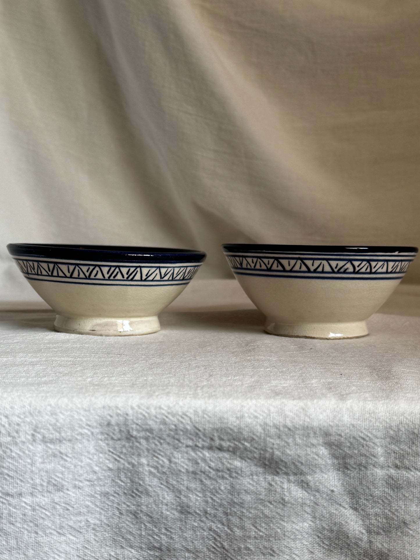 MOROCCAN FEZ BLUE & WHITE BOWL SET OF 2