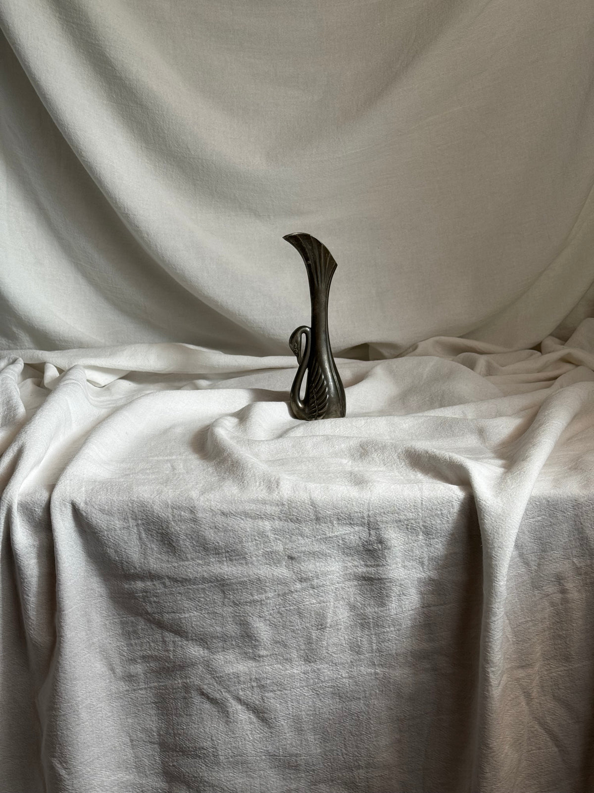 VINTAGE SILVER-PLATED SWAN BUD VASE