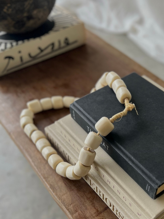 NATURAL BARREL BONE BEADS