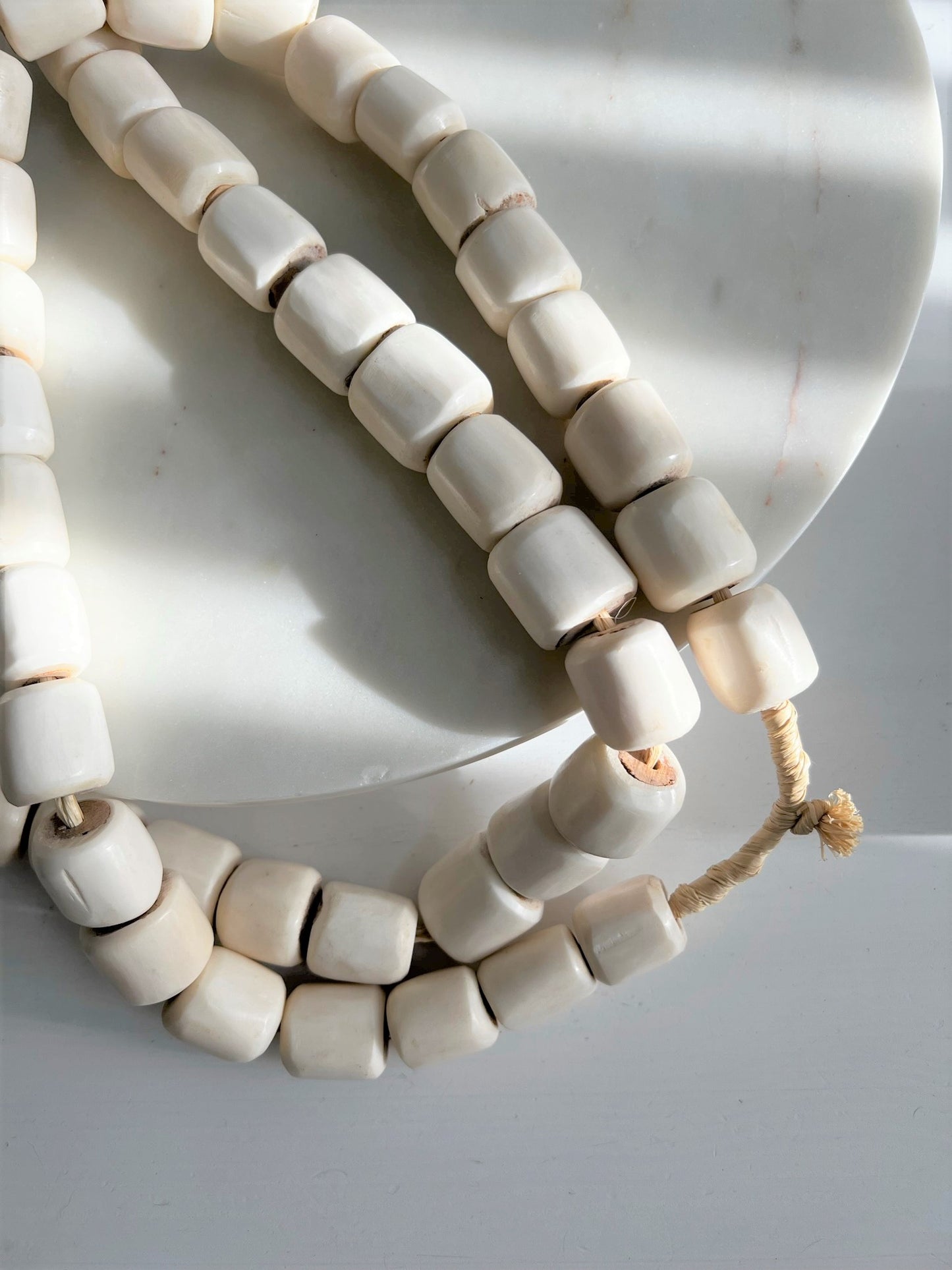 NATURAL BARREL BONE BEADS