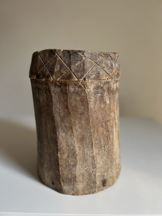 VINTAGE TURKISH WOODEN POT No1