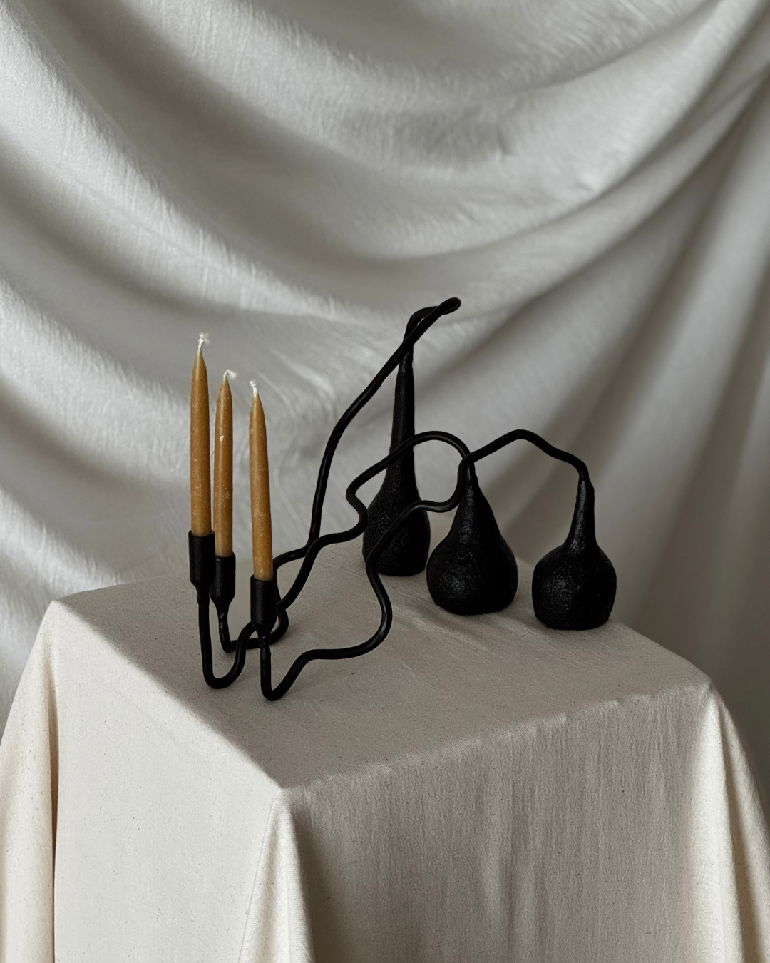 Waft Iron Candlestick