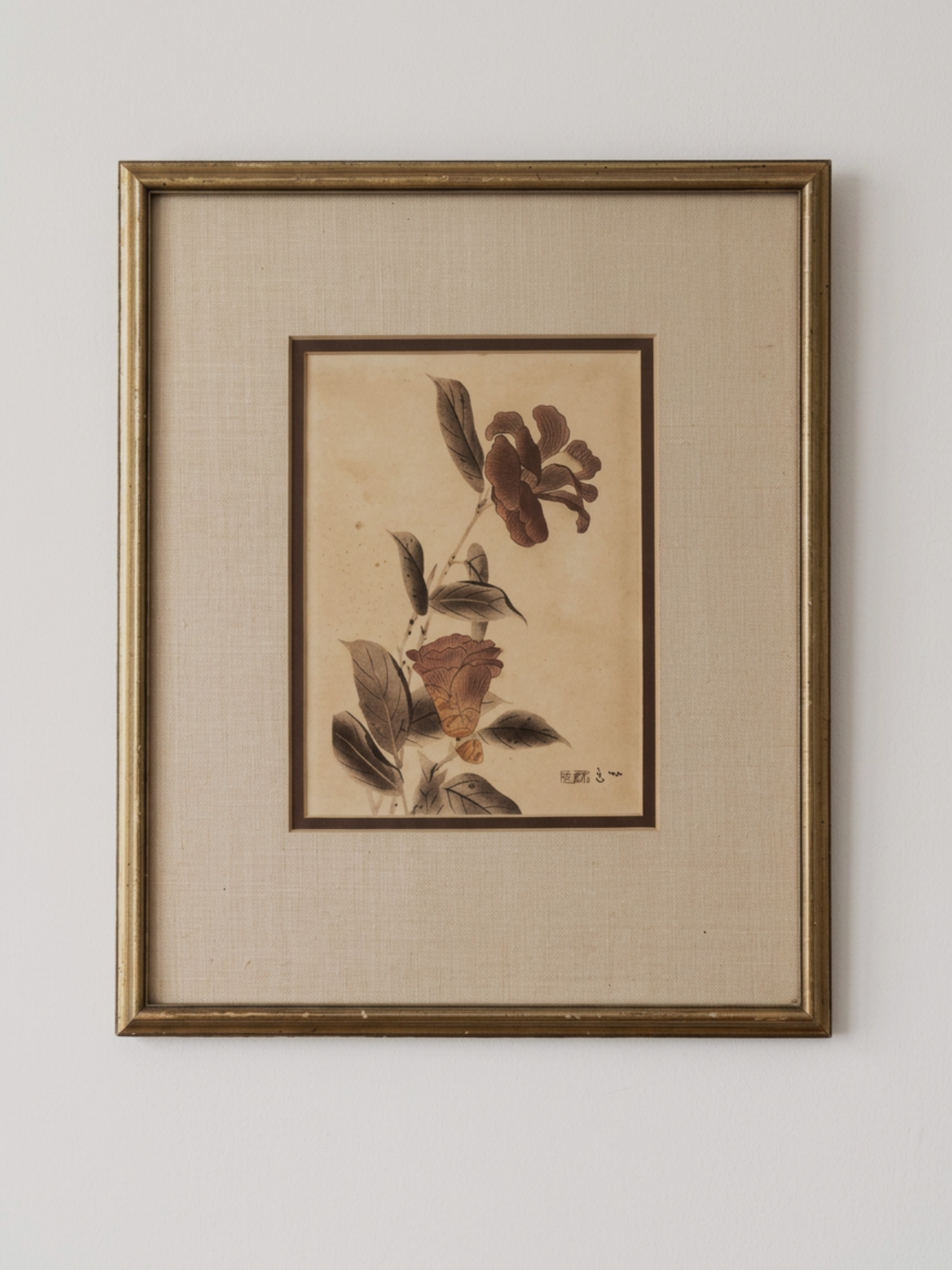 VINTAGE JAPANESE CAMELLIA BOTANICAL PRINT