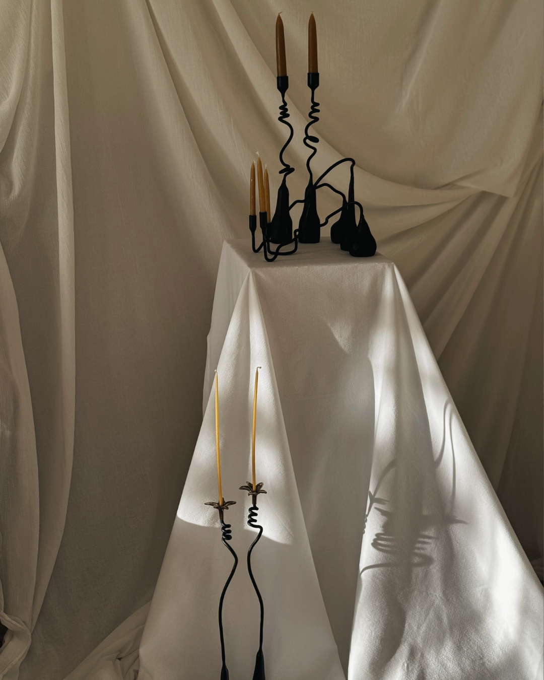 Waft Iron Candlestick