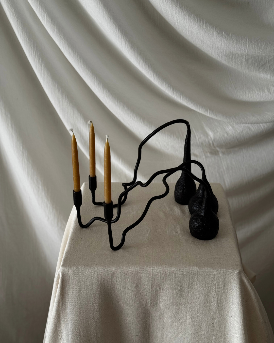 Waft Iron Candlestick
