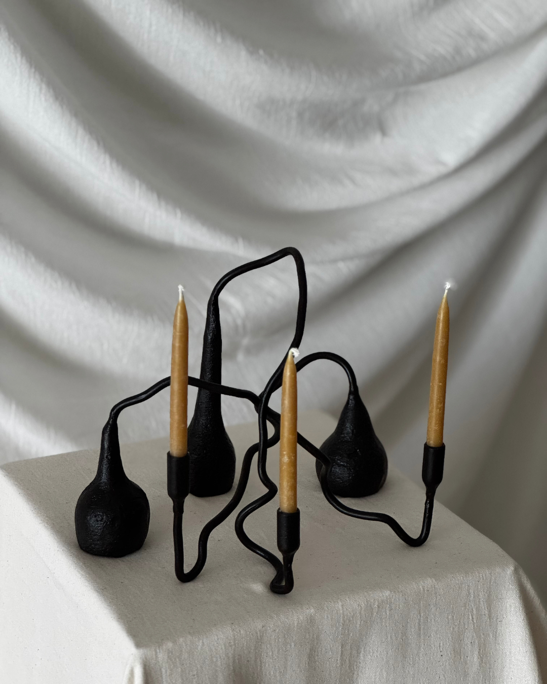 Waft Iron Candlestick