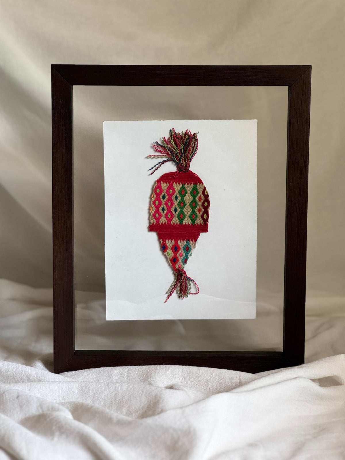 MINIATURE PERUVIAN FOLK COSTUME TEXTILE  WALL ART- SET OF 3