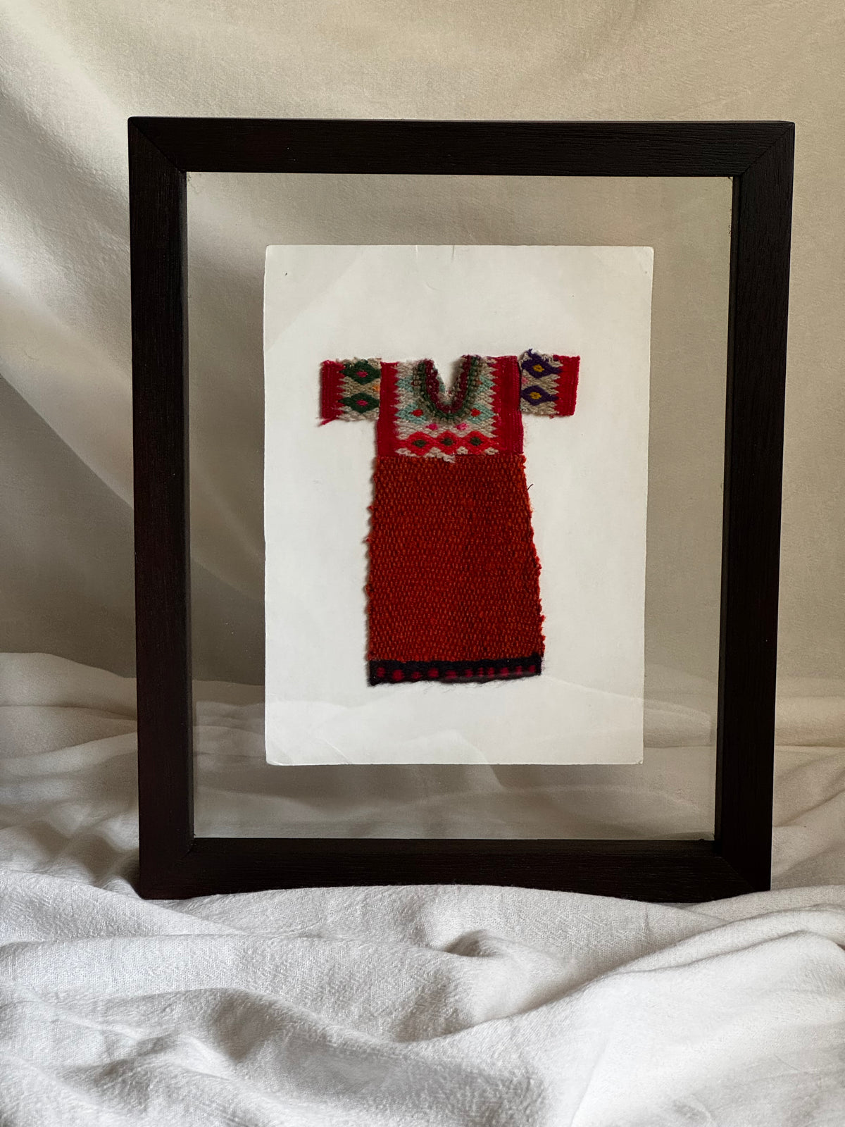 MINIATURE PERUVIAN FOLK COSTUME TEXTILE  WALL ART- SET OF 3