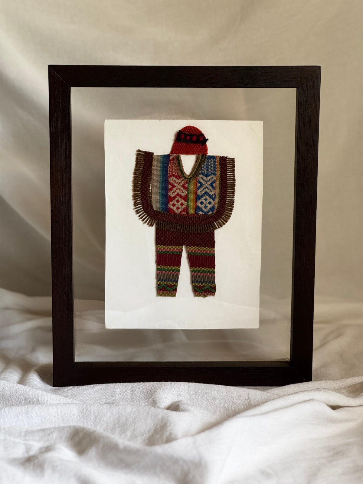 MINIATURE PERUVIAN FOLK COSTUME TEXTILE  WALL ART- SET OF 3