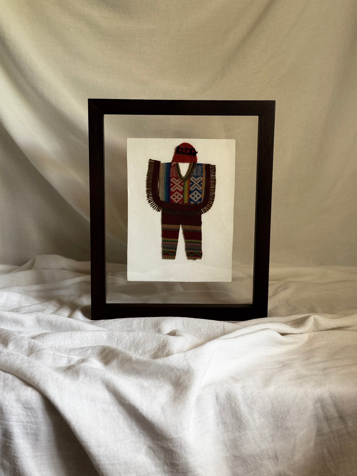 MINIATURE PERUVIAN FOLK COSTUME TEXTILE  WALL ART- SET OF 3