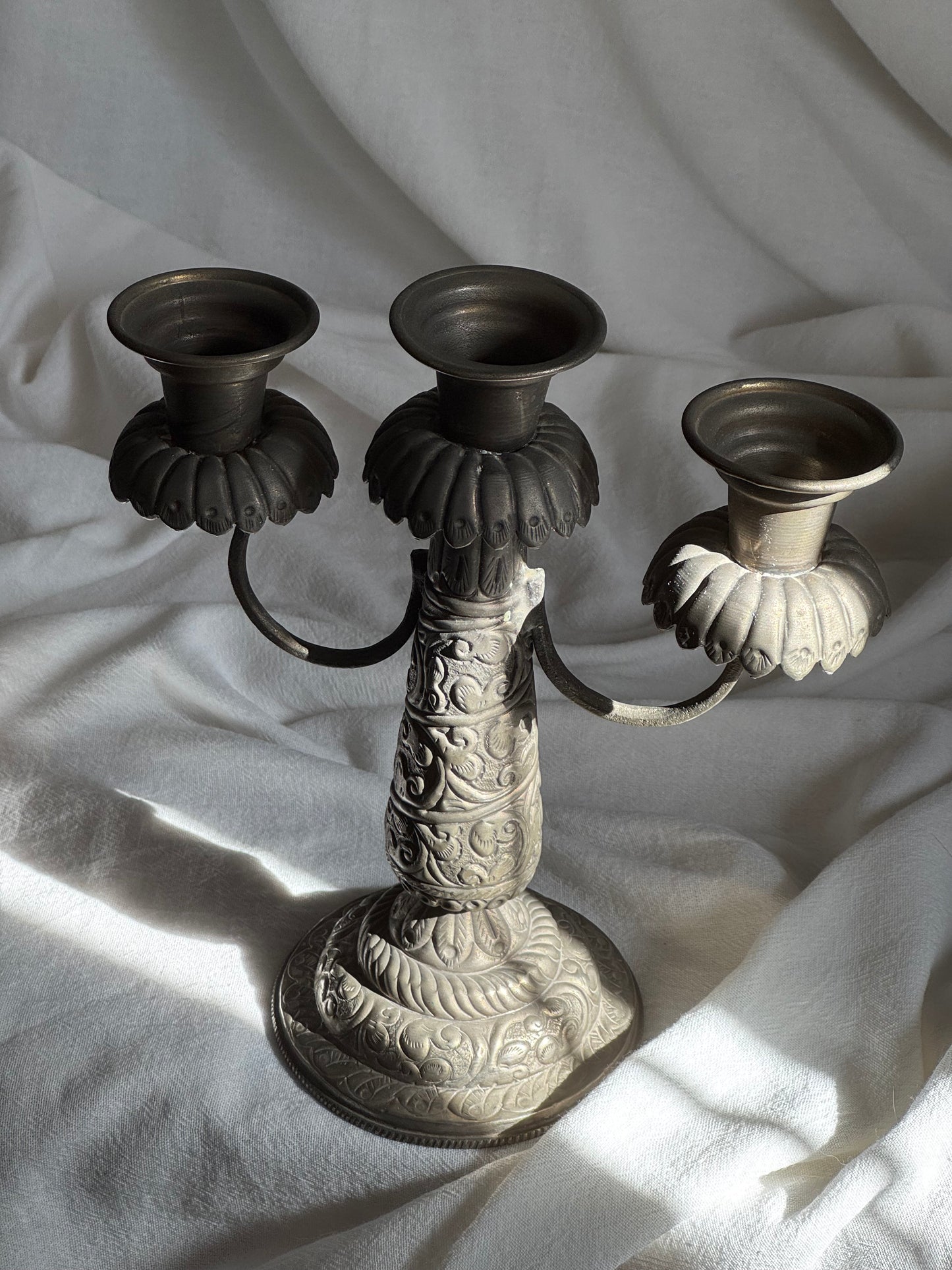 VINTAGE JUDEO-MOROCCAN 3-LIGHT CANDELABRA
