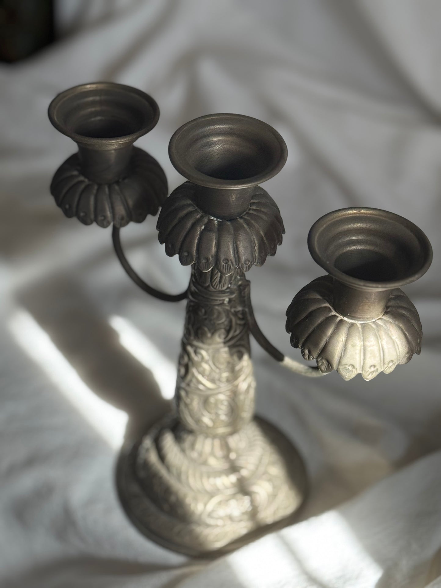 VINTAGE JUDEO-MOROCCAN 3-LIGHT CANDELABRA
