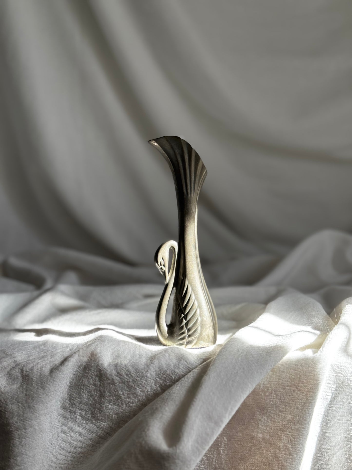 VINTAGE SILVER-PLATED SWAN BUD VASE