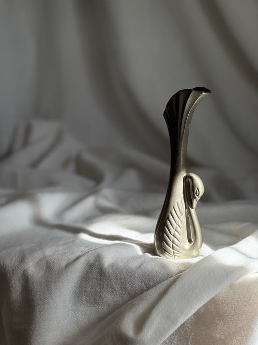 VINTAGE SILVER-PLATED SWAN BUD VASE