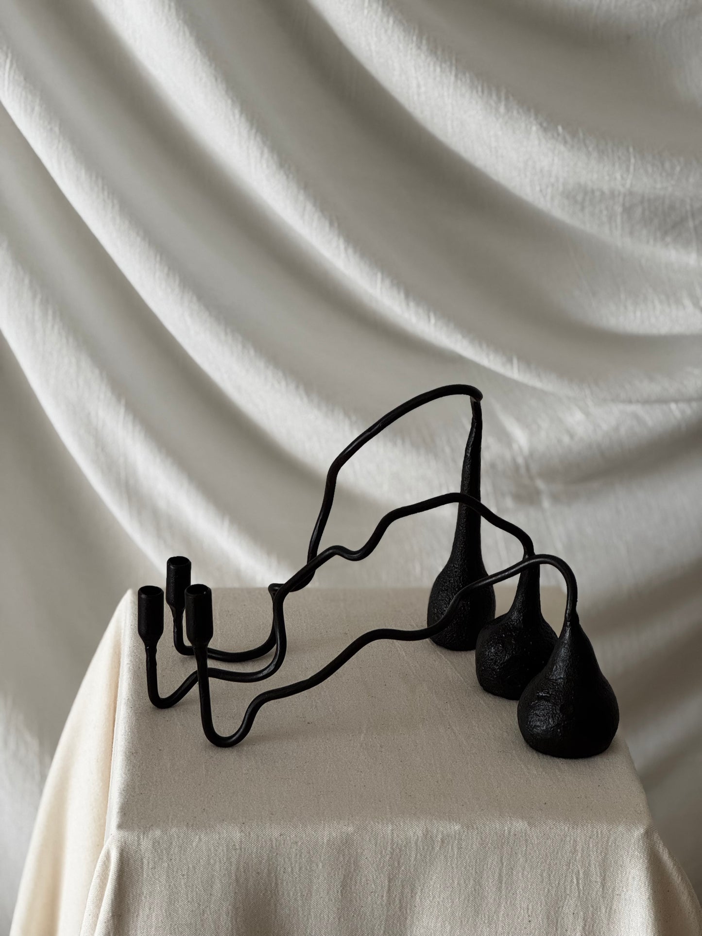 Waft Iron Candlestick