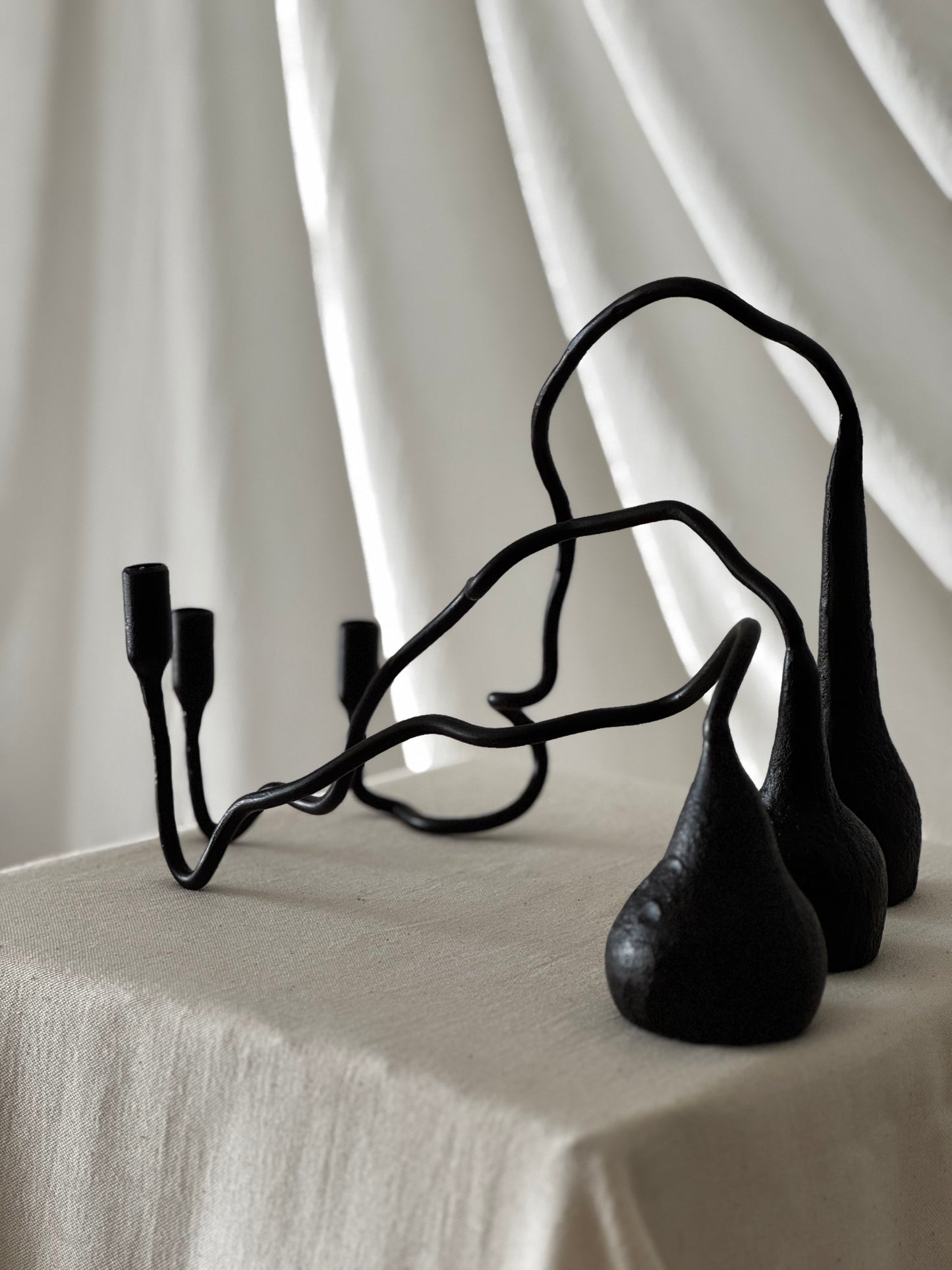 Waft Iron Candlestick