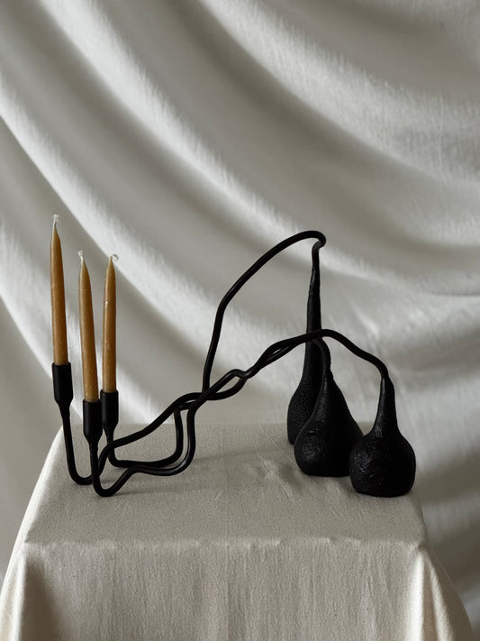 Waft Iron Candlestick