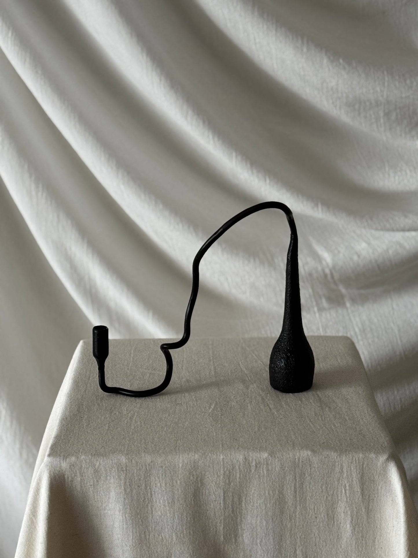 Waft Iron Candlestick