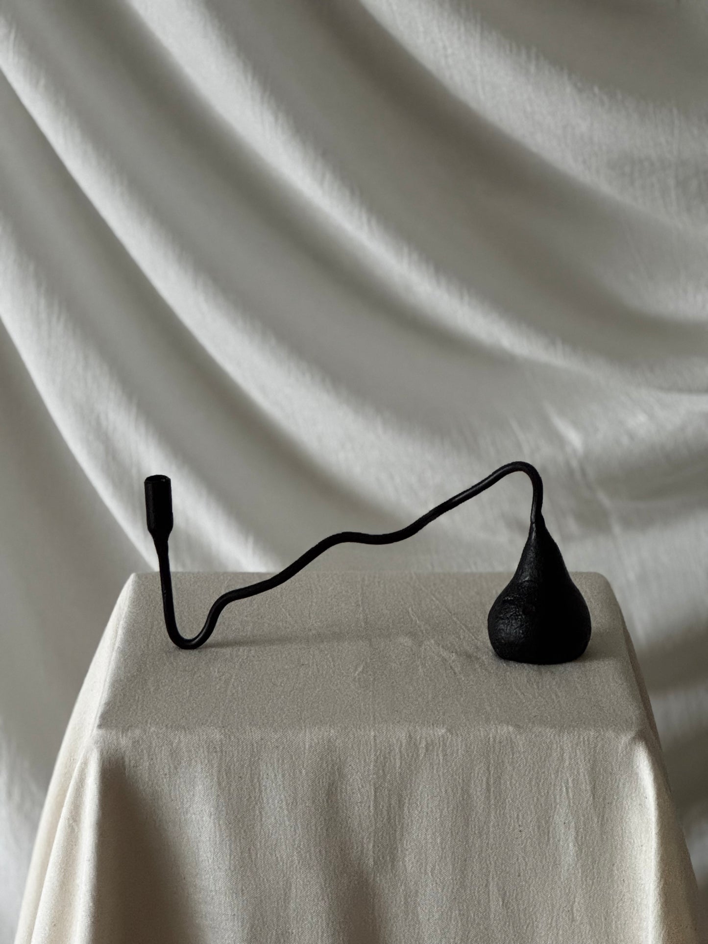Waft Iron Candlestick
