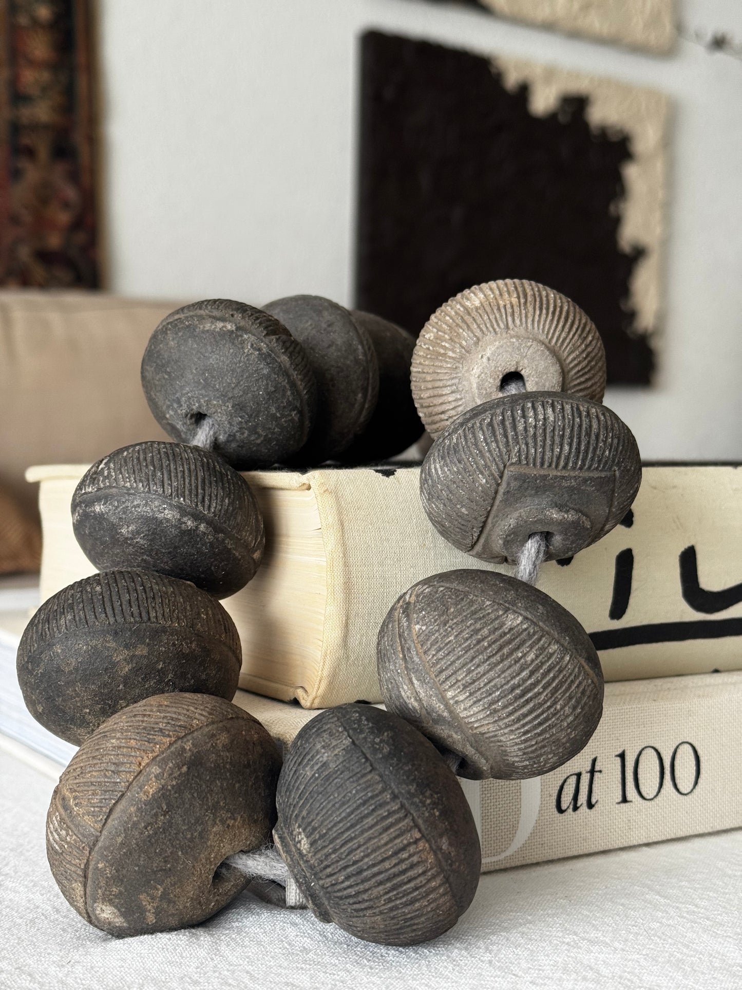 EXTRA LARGE VINTAGE AFRICAN CLAY BEADS