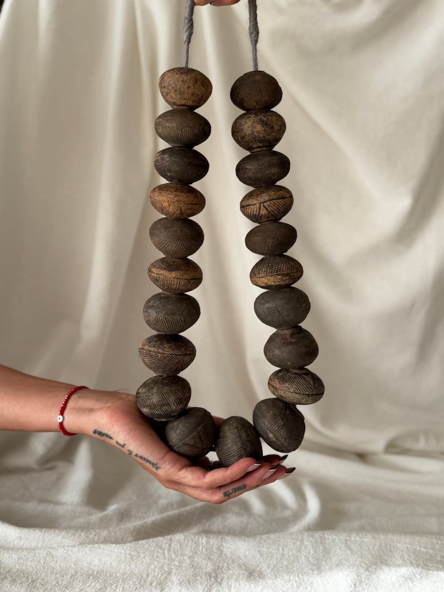 EXTRA LARGE VINTAGE AFRICAN CLAY BEADS