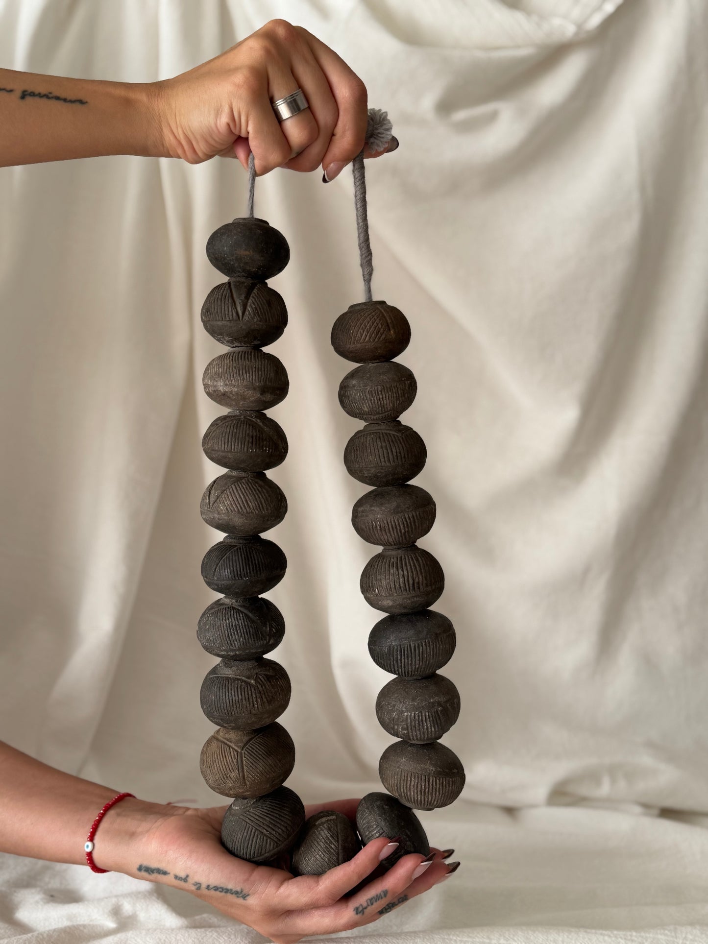 EXTRA LARGE VINTAGE AFRICAN CLAY BEADS