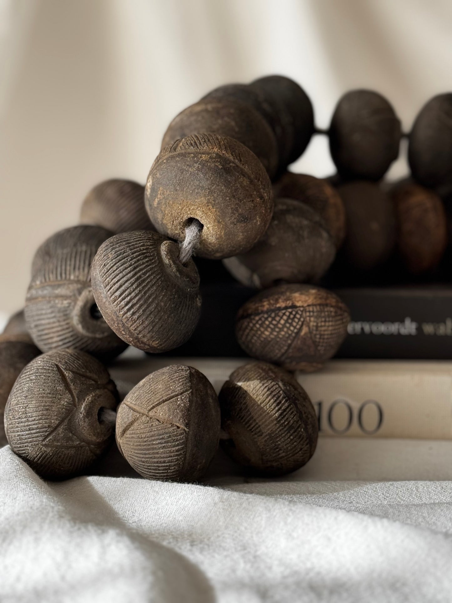 EXTRA LARGE VINTAGE AFRICAN CLAY BEADS