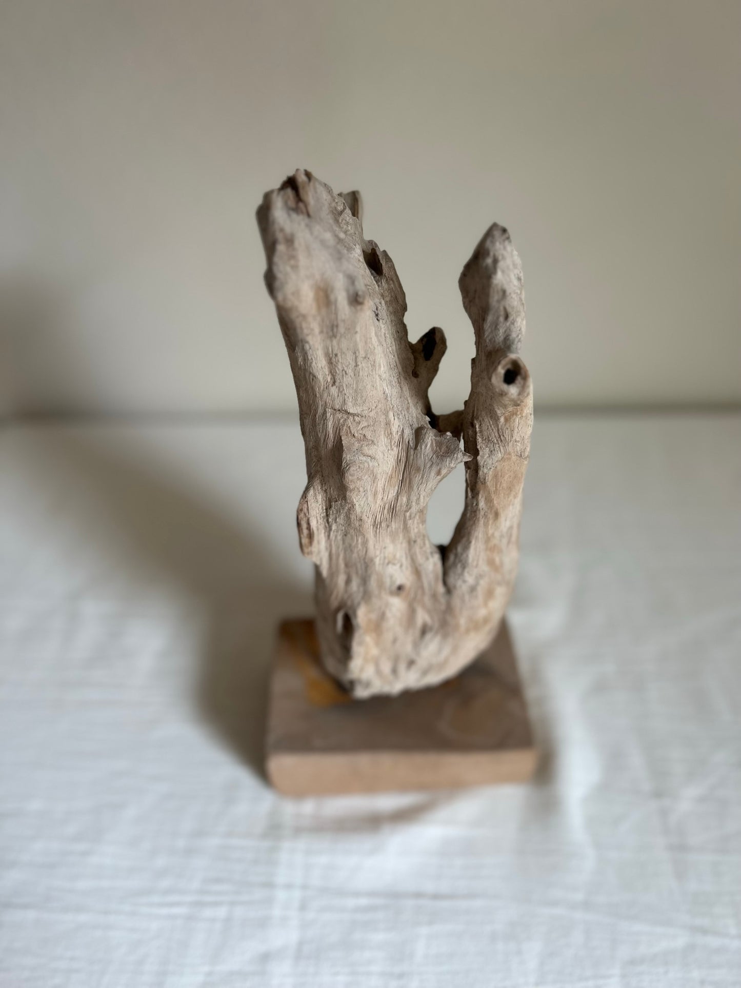 TEAK SCULPTURE ON STAND No3