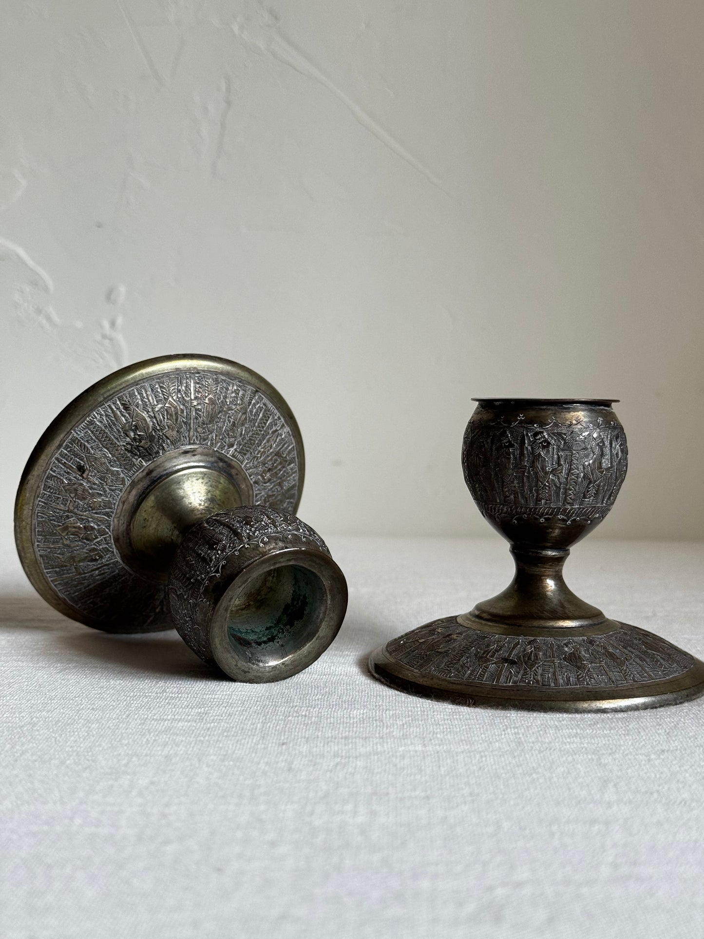 VINTAGE PERSIAN CANDLE HOLDER PAIR
