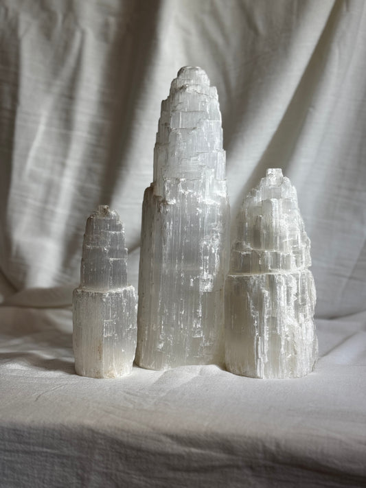 NATURAL SELENITE TOWER CRYSTAL