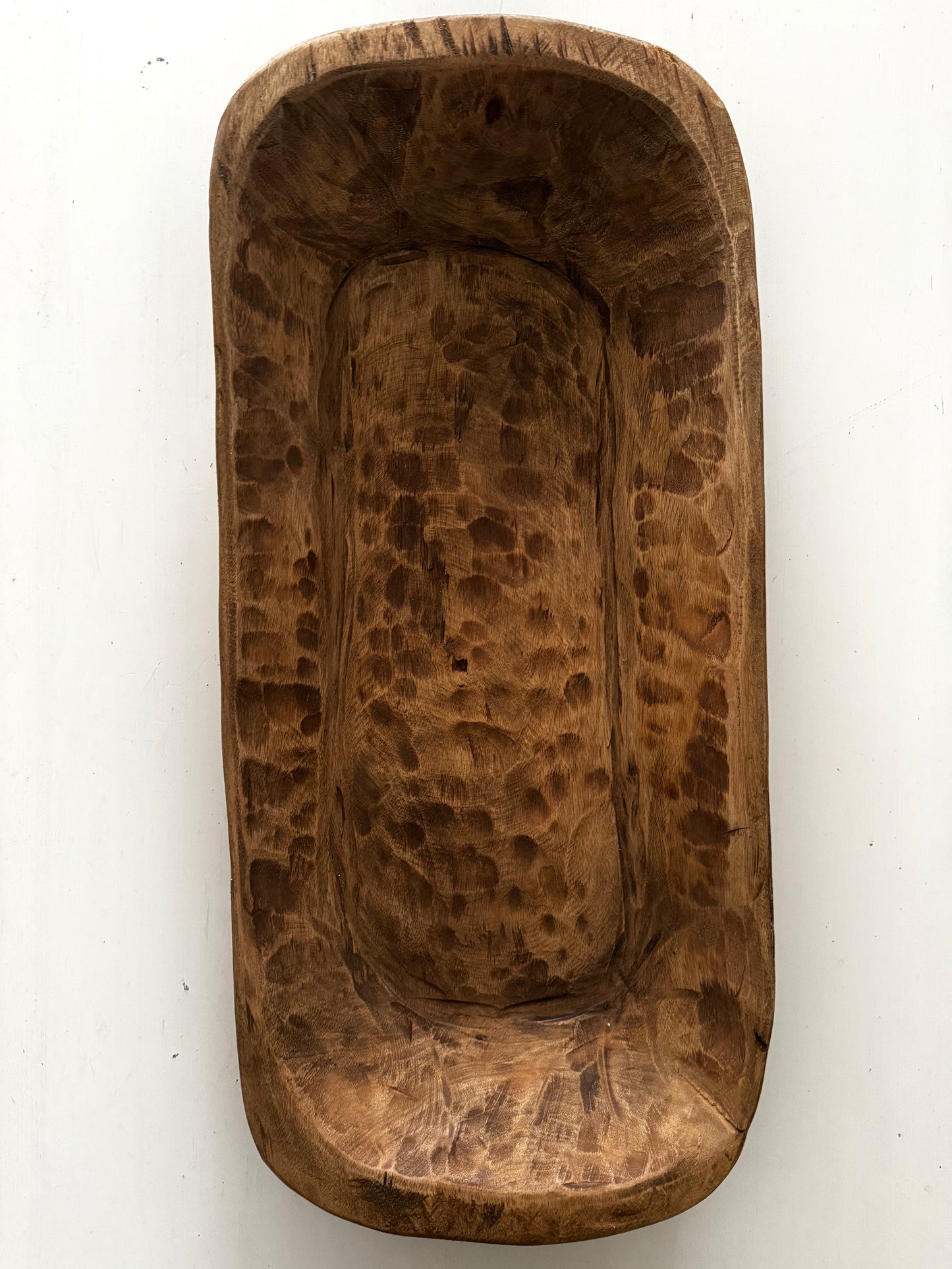 LARGE FLAT WOODEN DOUGH BOWL