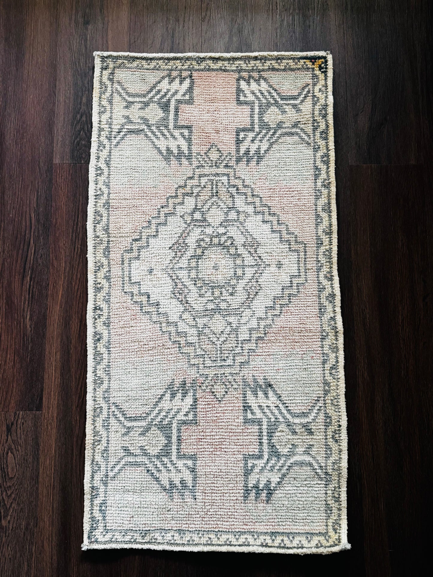 VINTAGE TURKISH MINI RUG - 2x3 WOOL AREA RUG No2