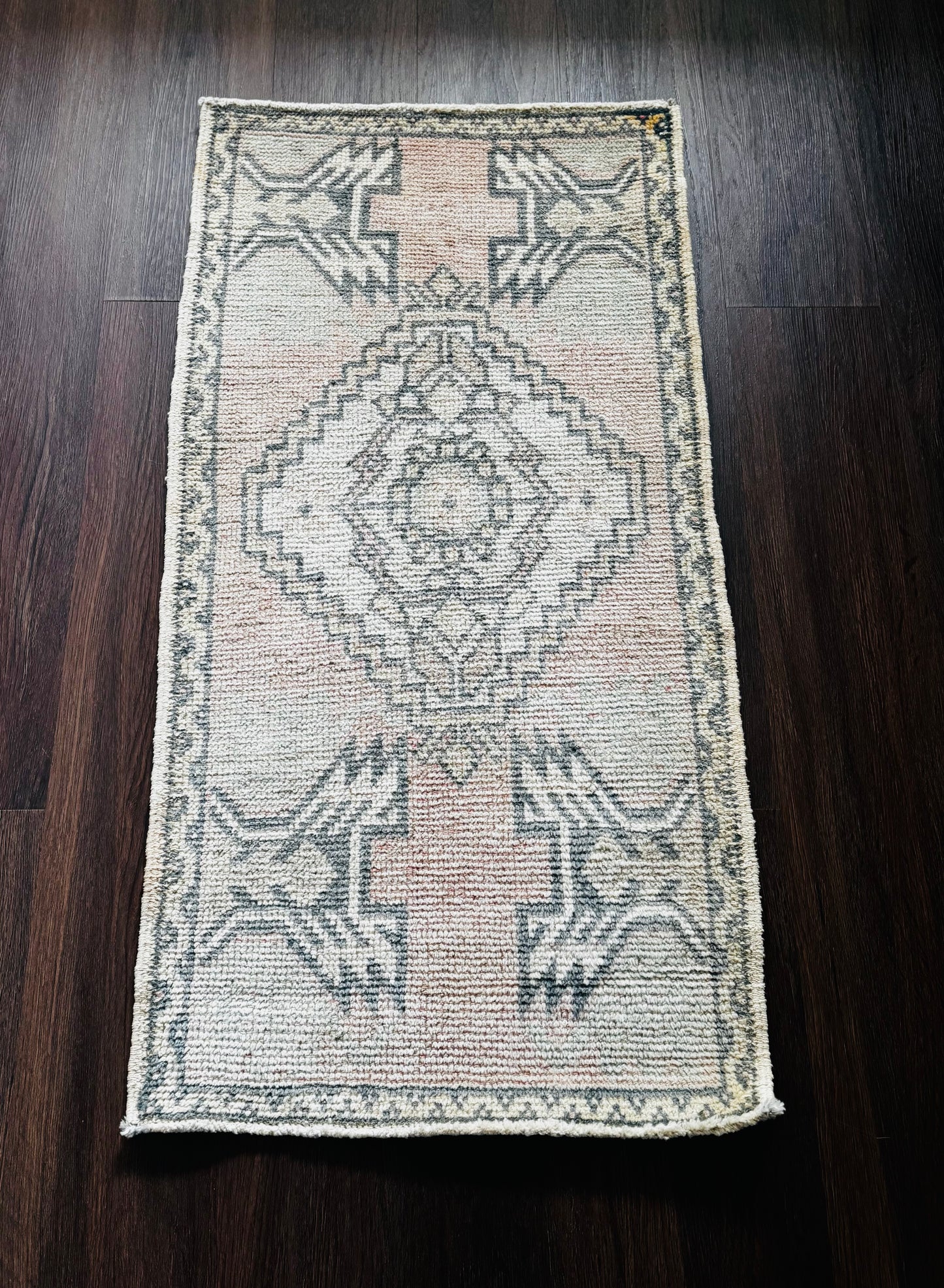 VINTAGE TURKISH MINI RUG - 2x3 WOOL AREA RUG No2