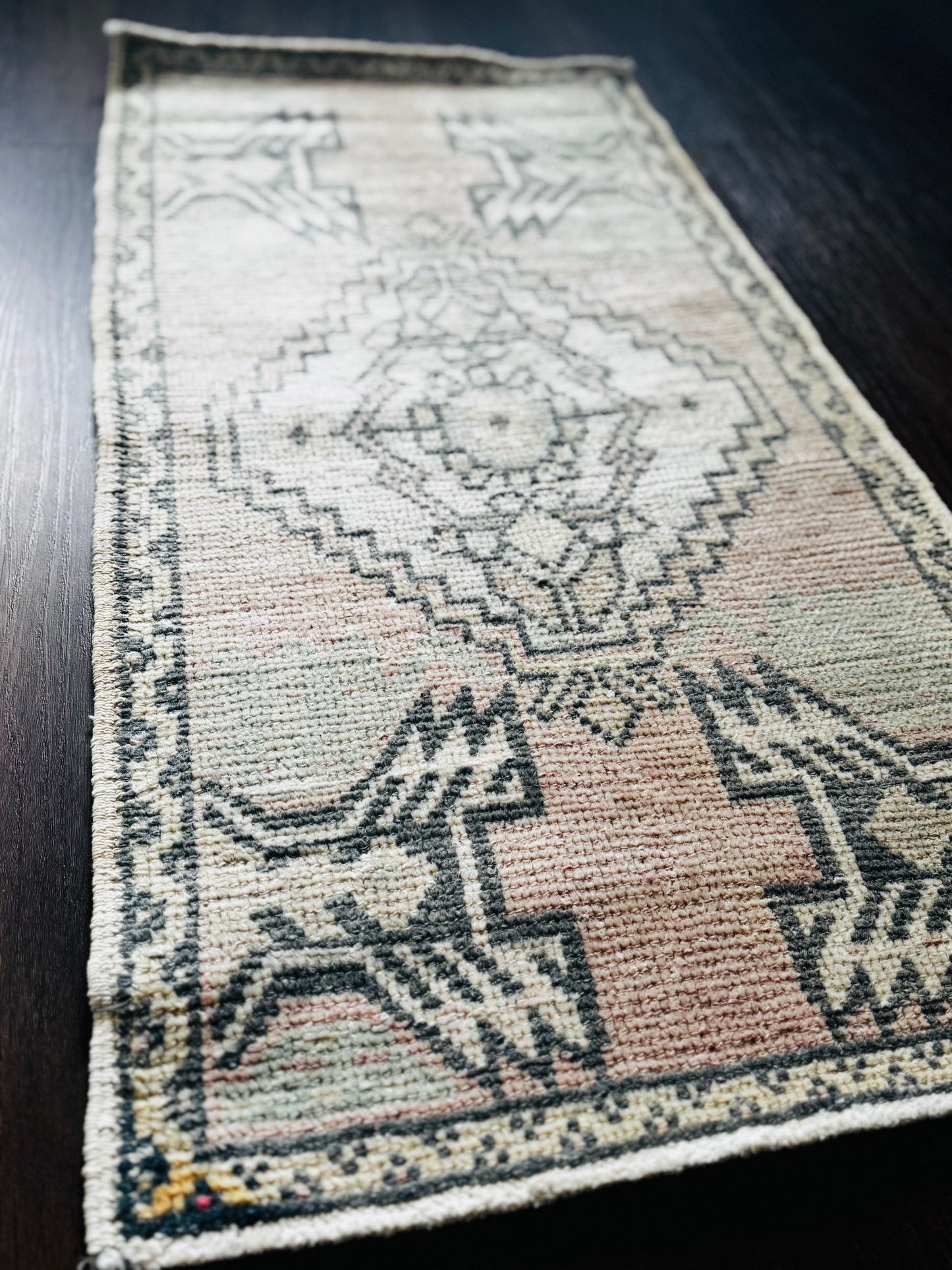 VINTAGE TURKISH MINI RUG - 2x3 WOOL AREA RUG No2