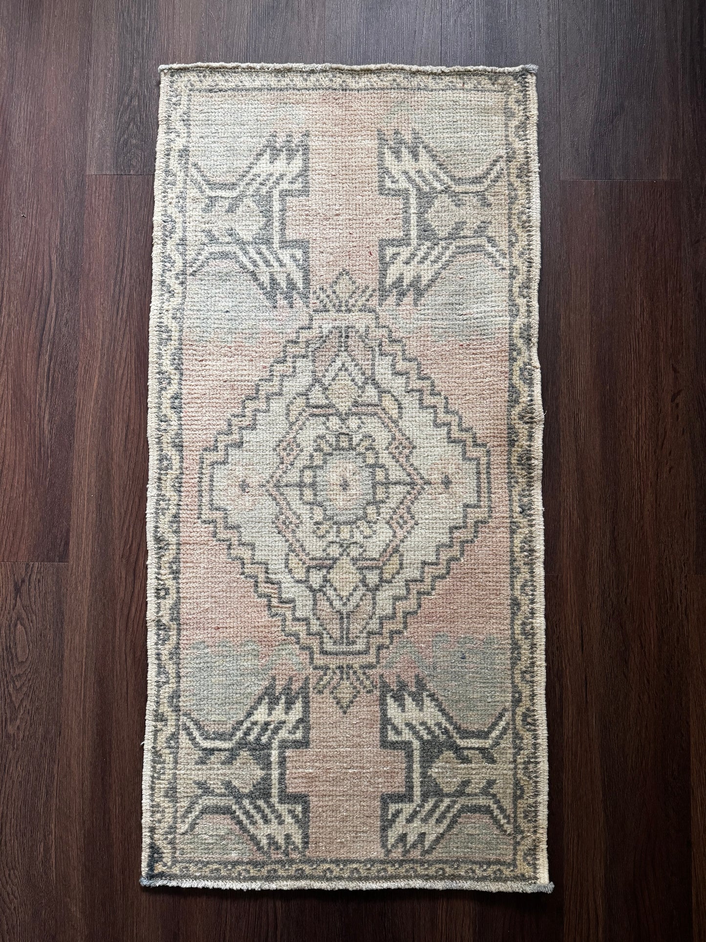 VINTAGE TURKISH MINI RUG - 2x3 WOOL AREA RUG No1