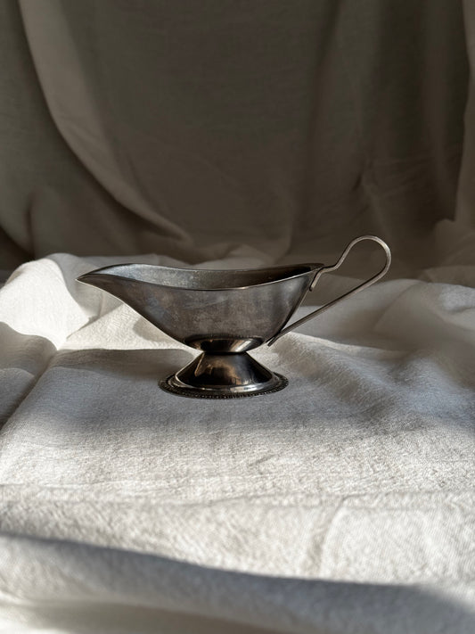 VINTAGE STAINLESS STEEL KOREAN GRAVY BOAT