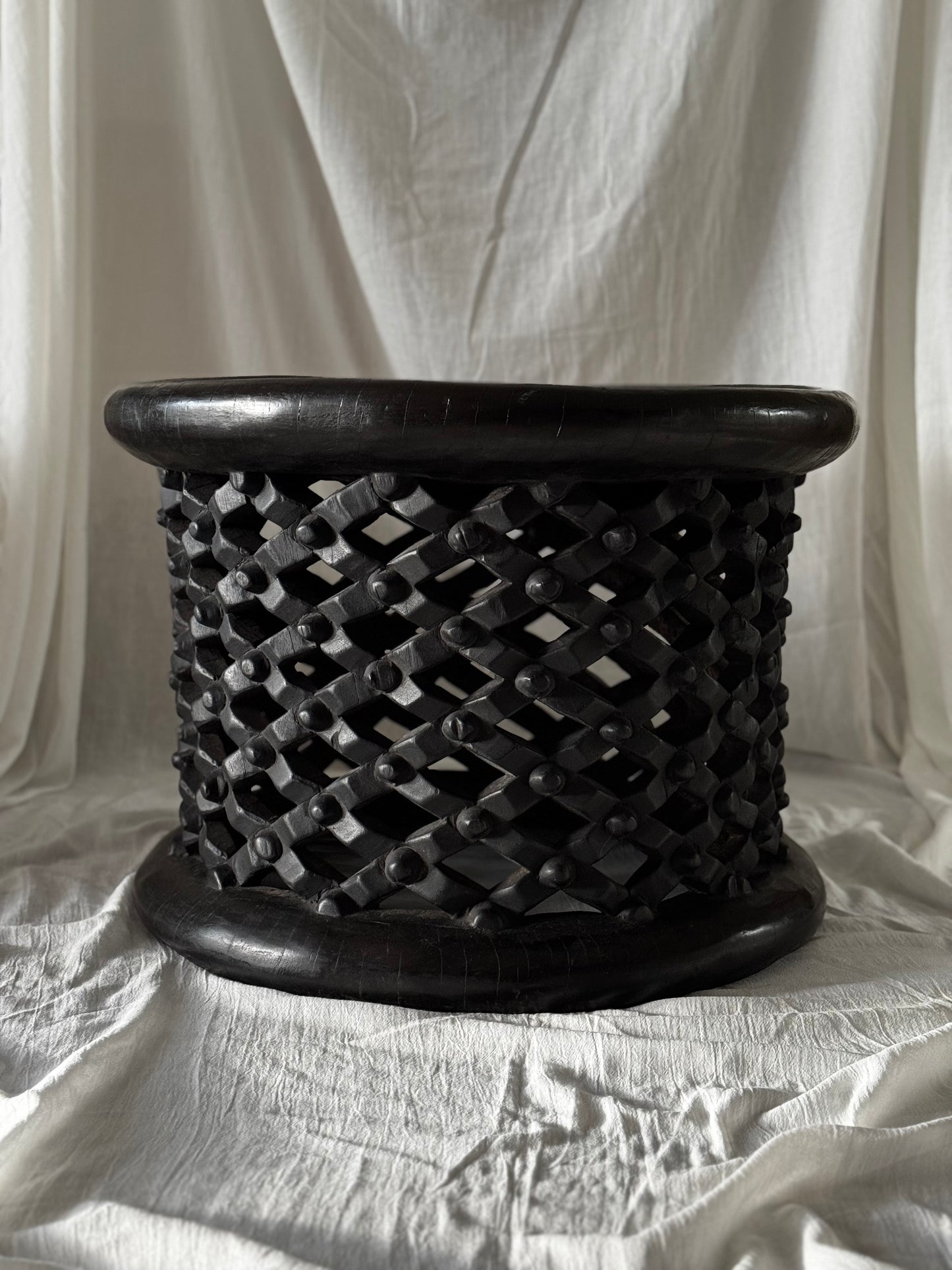 VINTAGE MEDIUM BAMILEKE KING STOOL or COFFEE TABLE