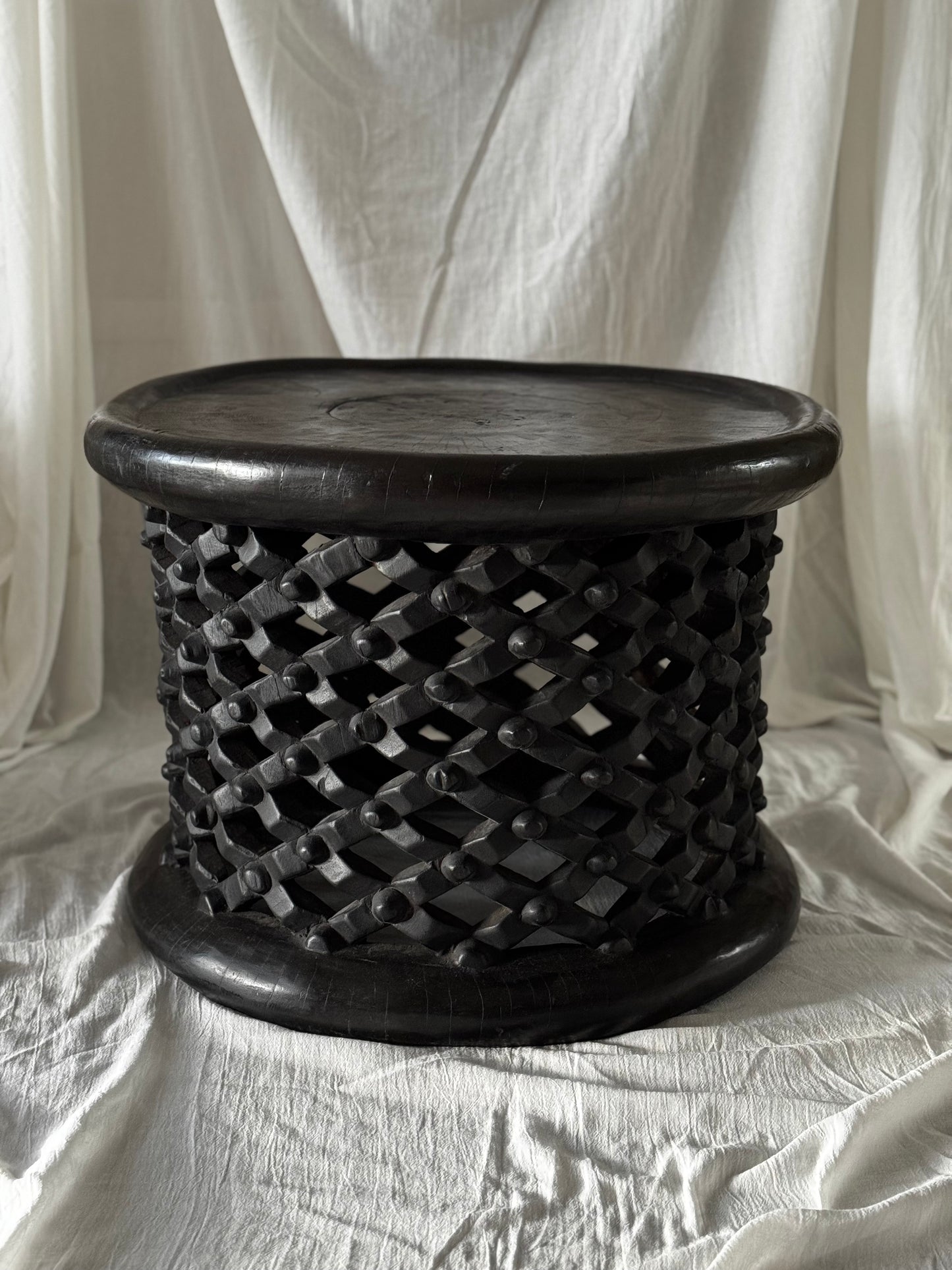 VINTAGE MEDIUM BAMILEKE KING STOOL or COFFEE TABLE
