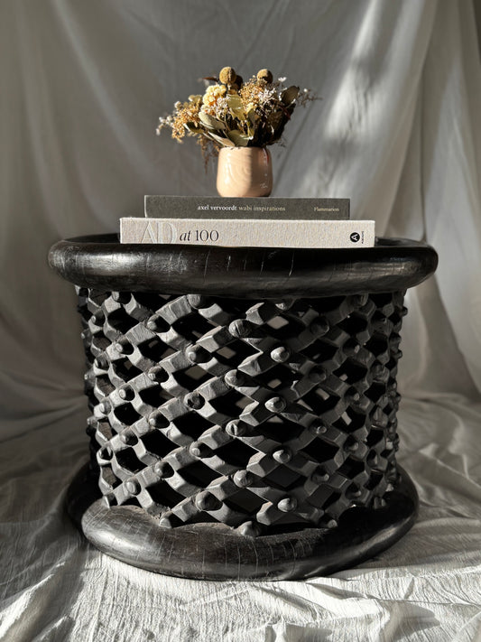 VINTAGE MEDIUM BAMILEKE KING STOOL or COFFEE TABLE