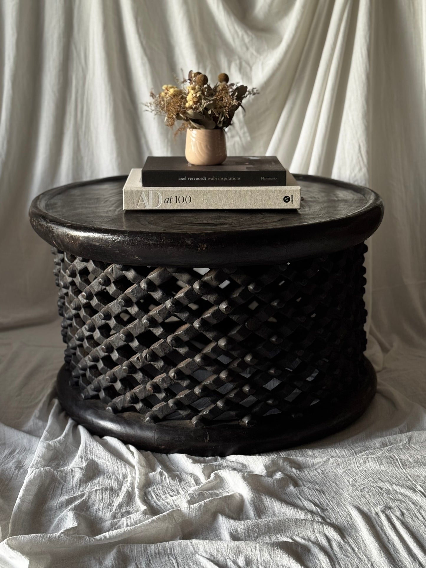 VINTAGE LARGE BAMILEKE KING STOOL or COFFEE TABLE