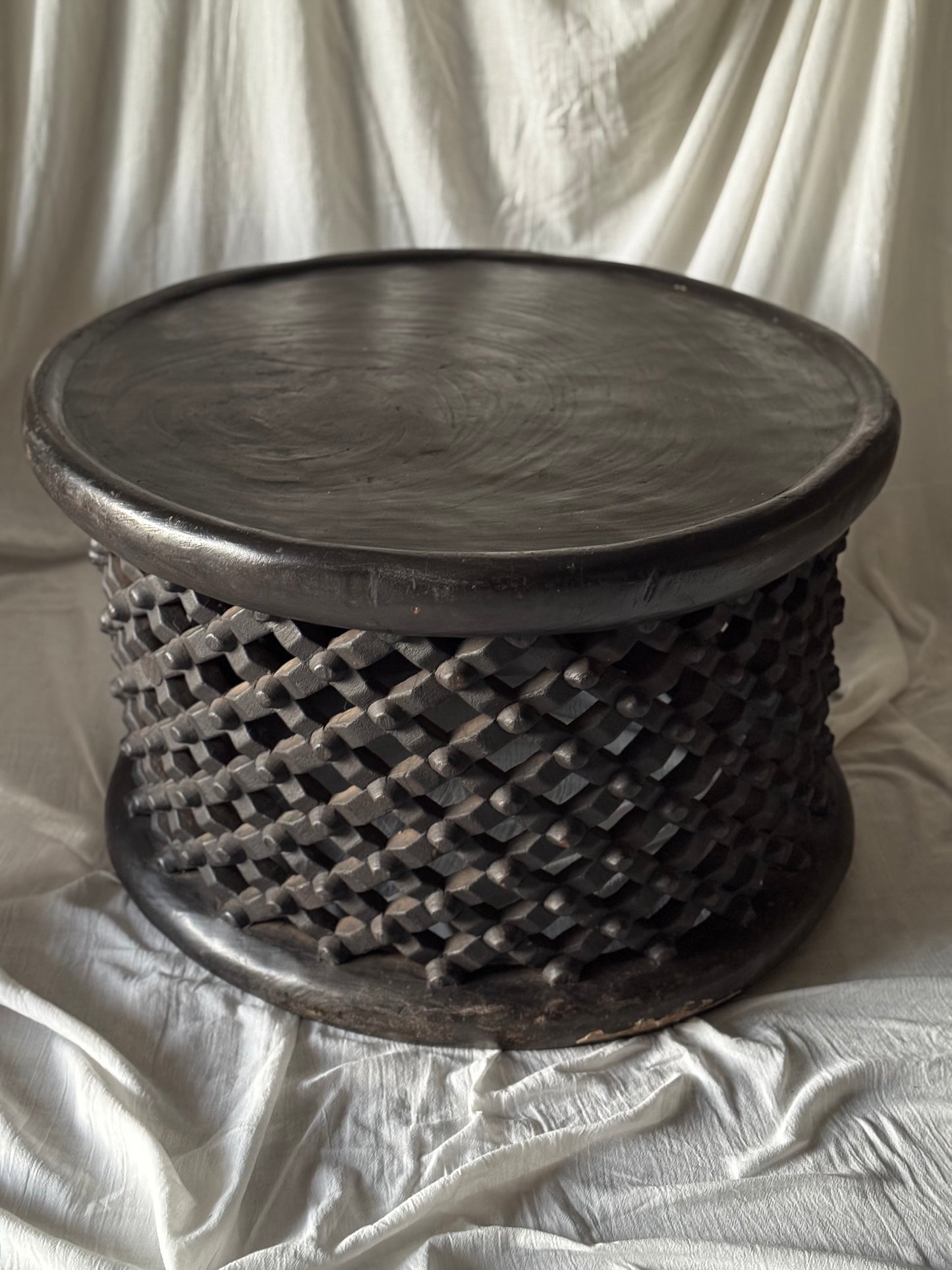 VINTAGE LARGE BAMILEKE KING STOOL or COFFEE TABLE