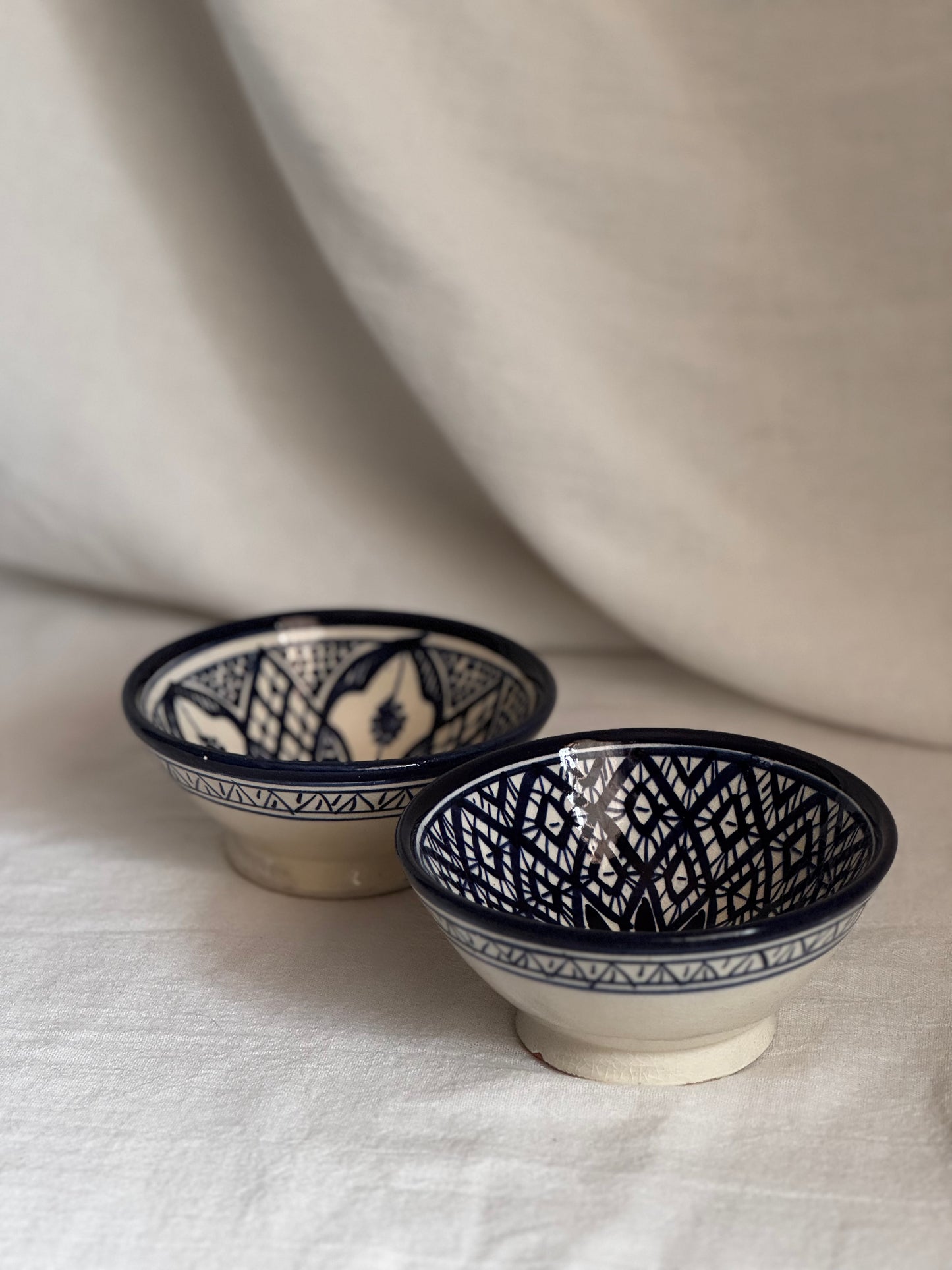 MOROCCAN FEZ BLUE & WHITE BOWL SET OF 2