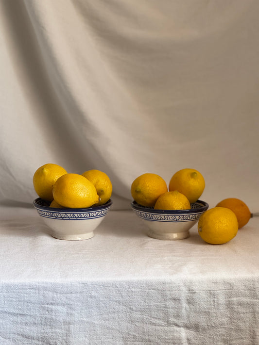 MOROCCAN FEZ BLUE & WHITE BOWL SET OF 2